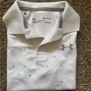 Under Armour Kid’s White and Gray Polo Shirt